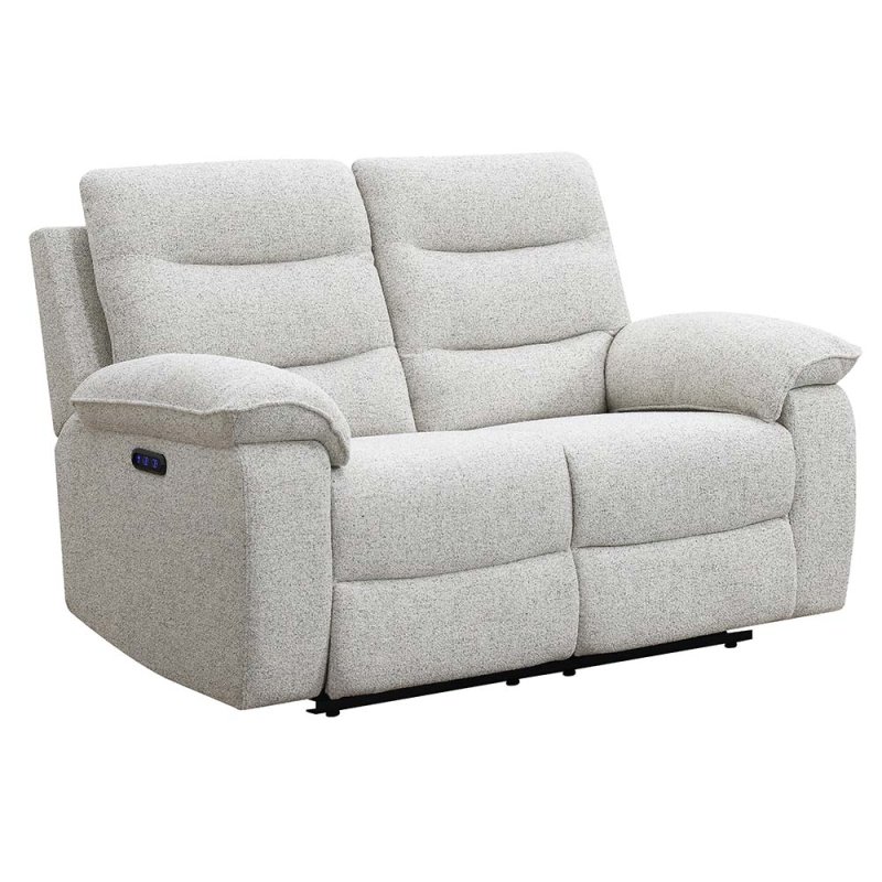 Anton 2 Seater Sofa Electric Reclining Fabric Cream