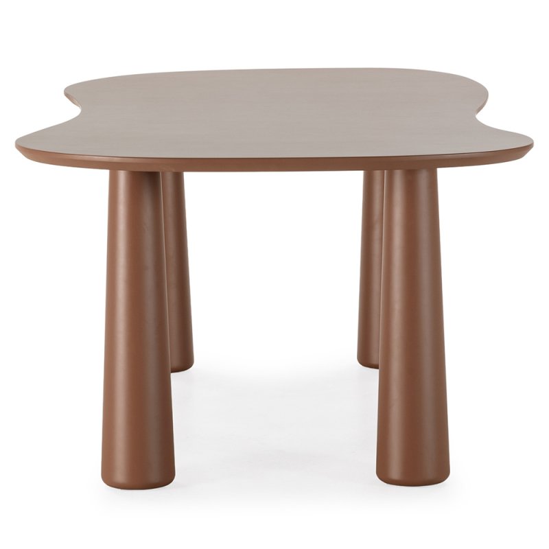 Blair Large 6 Person Dining Table Terracotta Side View Depth
