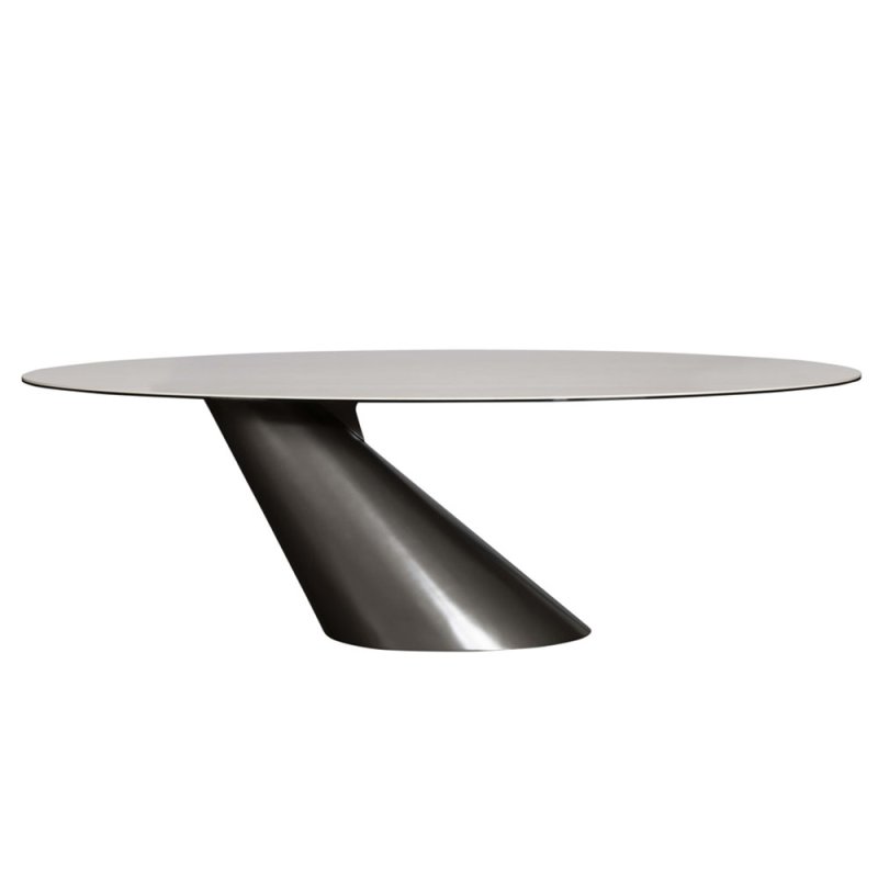 Granada 10 Person Angled Dining Table White Ceramic Top