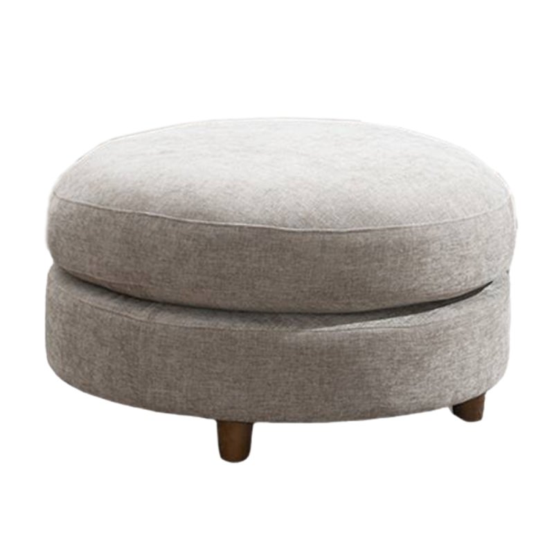 Monika Round Footstool Fabric Liberty Beige
