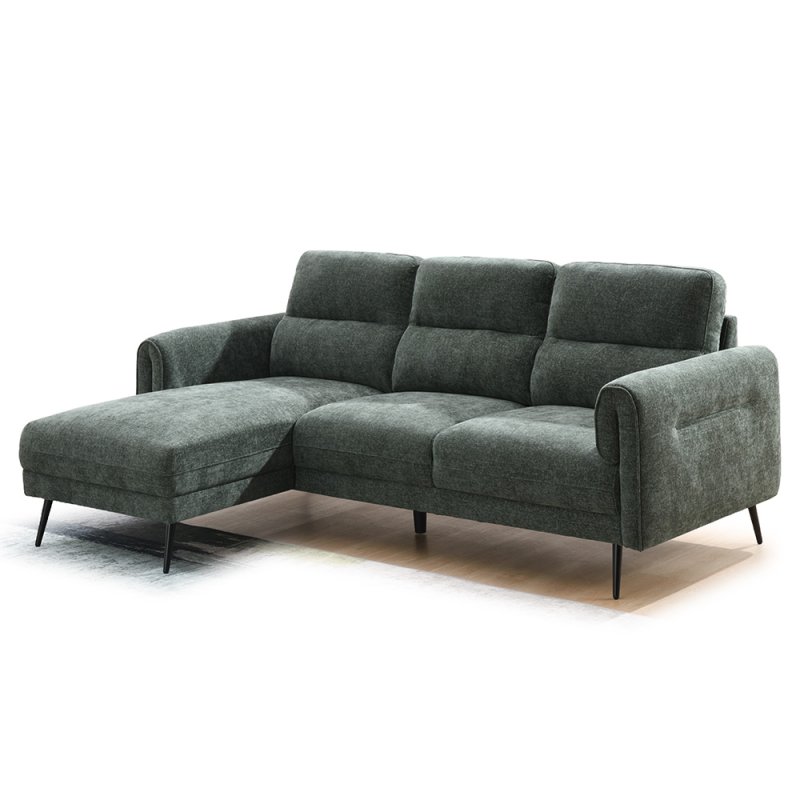 Valentia 3.5 Seater Sofa With Chaise RHF Fabric Winter Moss