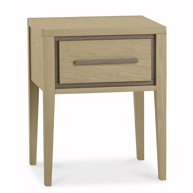 Rimini 1 Drawer Bedside Locker Aged Oak & Weathered Oak