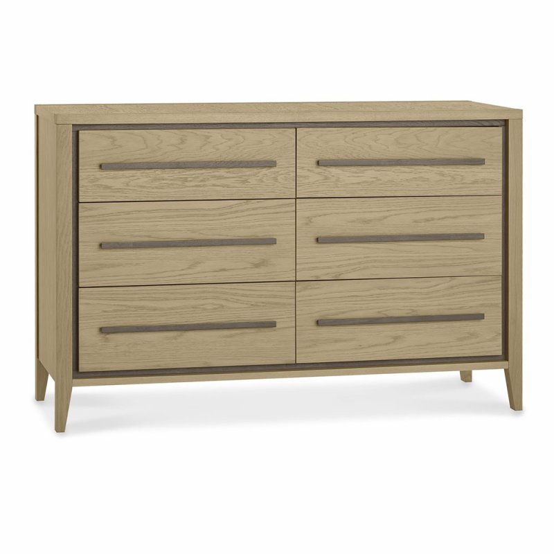 Rimini 3 + 3 Drawer Chest Of Drawers Aged Oak & Weathered Oak