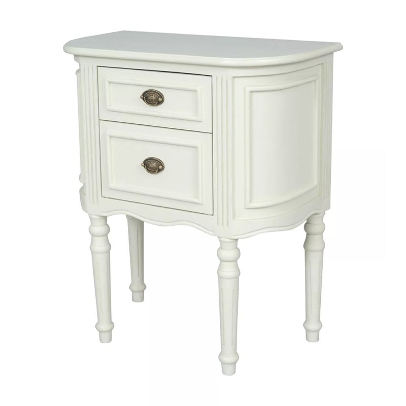 Lyon 2 Drawer Side/Lamp Table Lime White