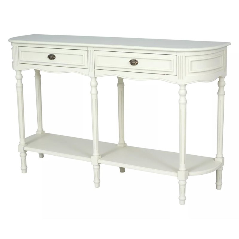 Lyon 2 Drawer 1 Shelf Console Table Lime White