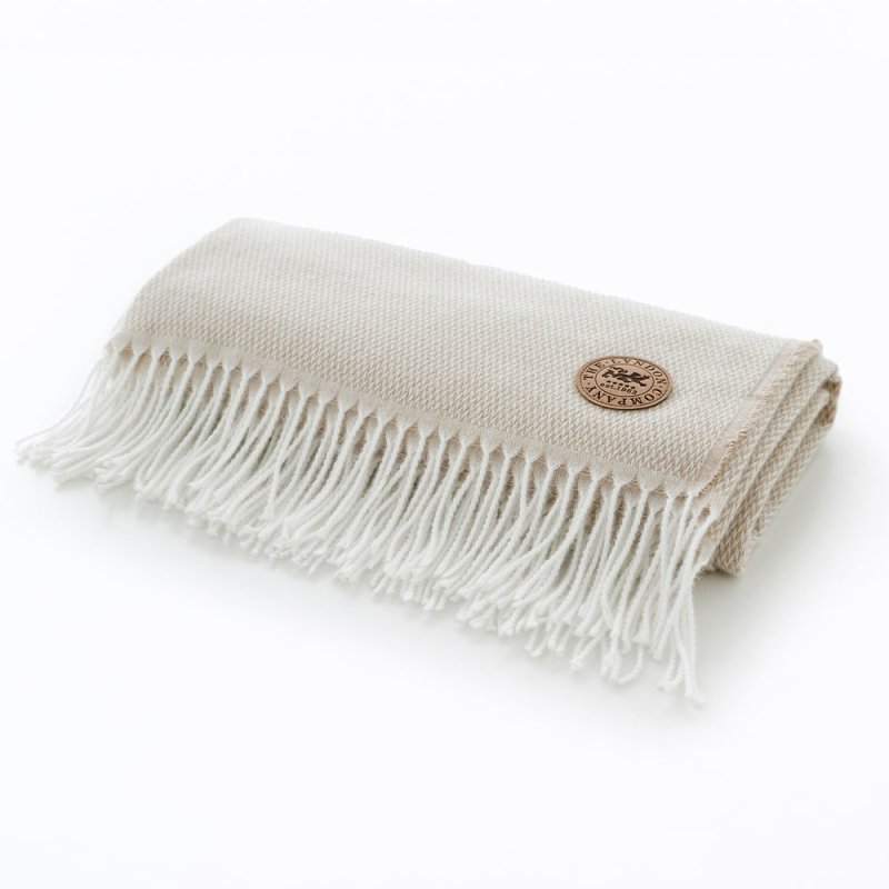 The Lyndon Company Arcadia Jacquard Throw 130cm x170cm Doeskin