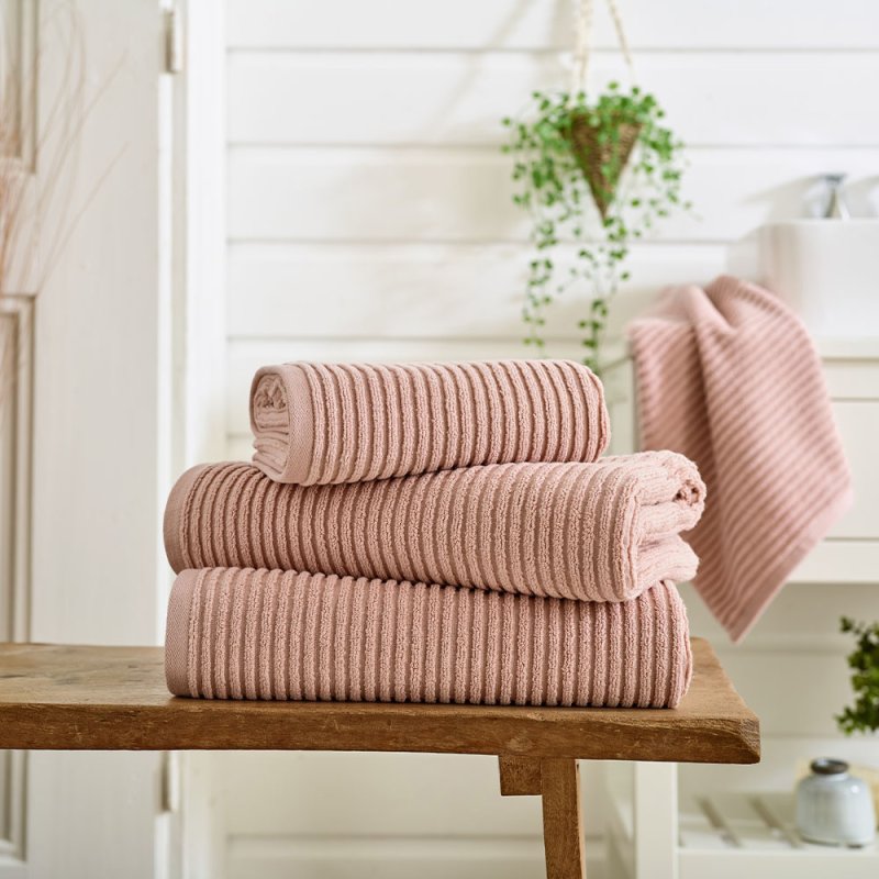 DEYONGS Sereno Soft Textured Bath Sheet Pink Lifestyle