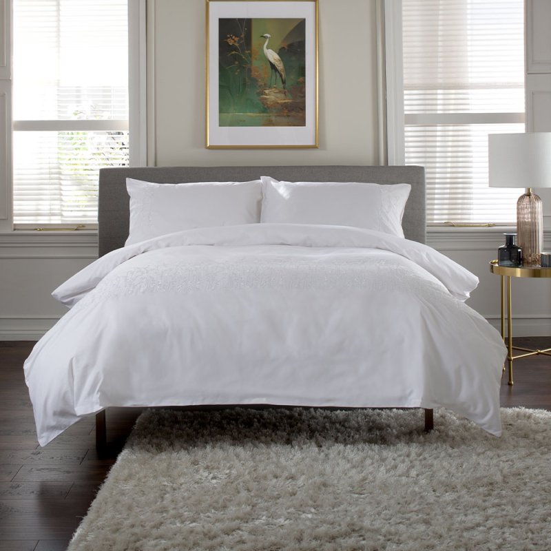 The Lyndon Company Wild Grass Single Duvet Cover Set White