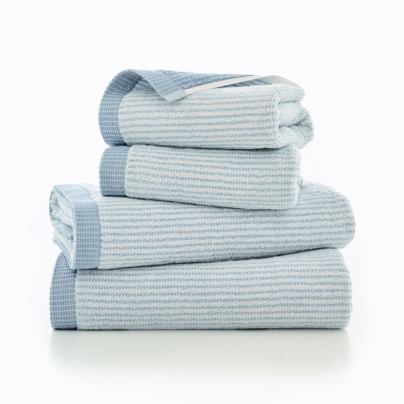 DEYONGS Willow Weave Stripe Bath Sheet Blue