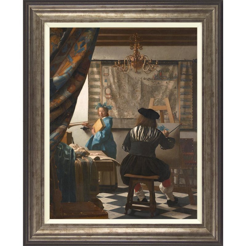 Camelot The Artist Studio 50cm x 61cm Picture By Joannes Vermeer Bronze Frame