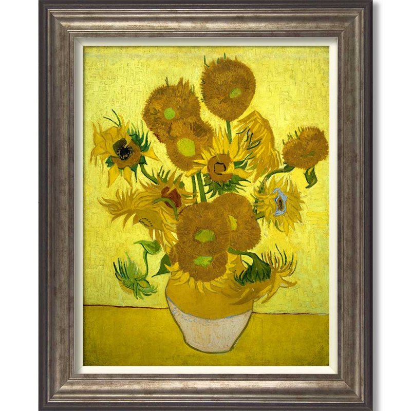 Camelot Sunflowers 50cm x 61cm Picture By Van Gogh Bronze Frame