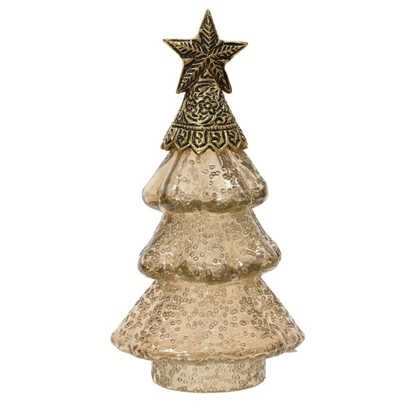 Glass Tree With Dotted Texture Pearl 20cm