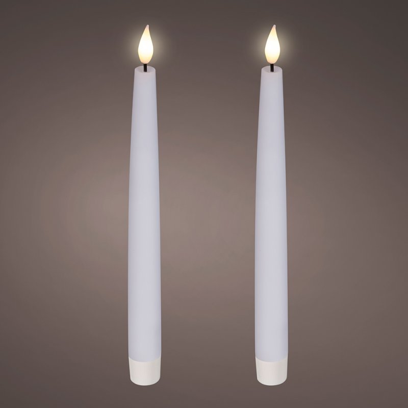 LED Realistic Candle White (Set Of 2)