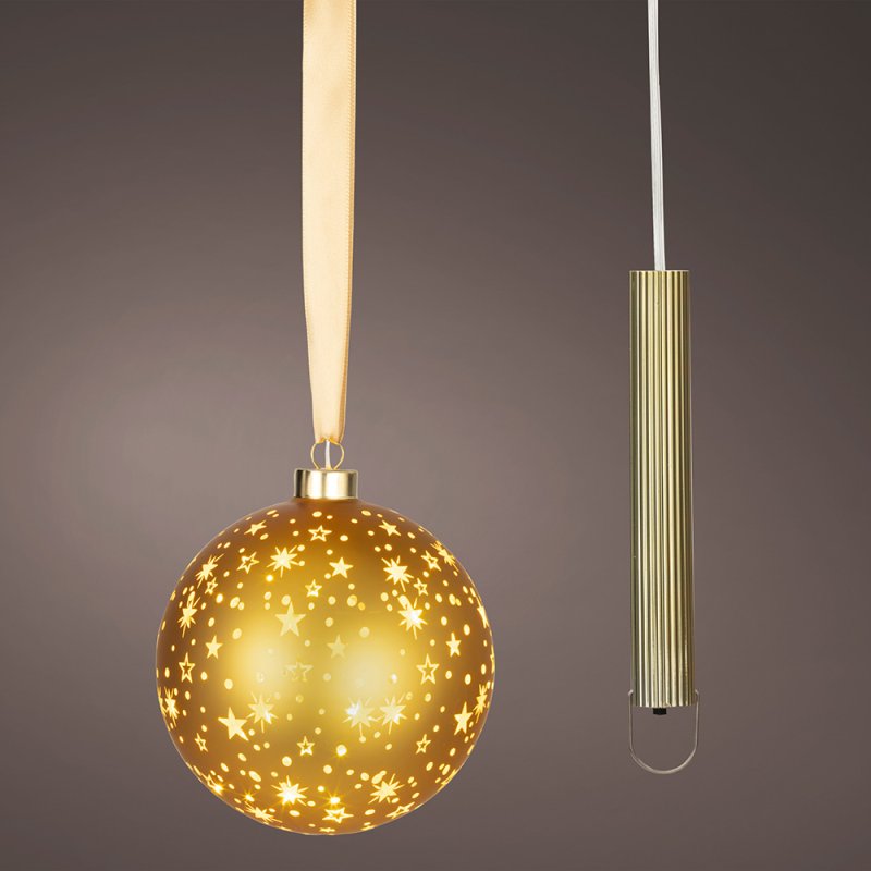 Micro LED Ball Gold & Warm White Lights 14cm