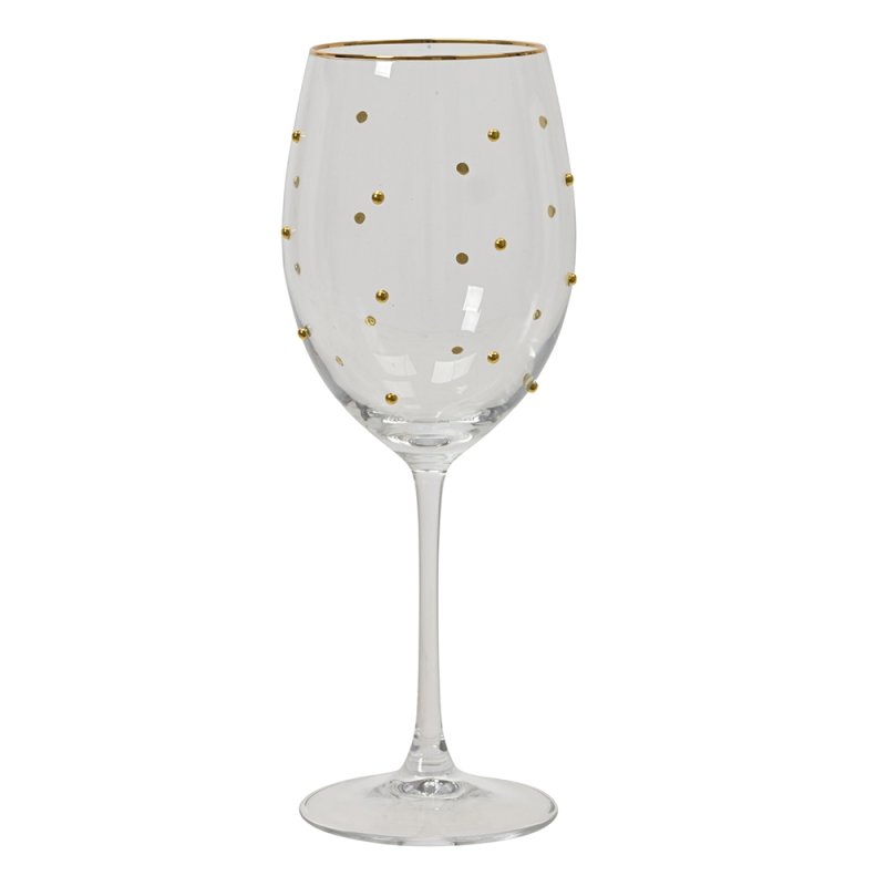 Wine Glass With Gold Dot