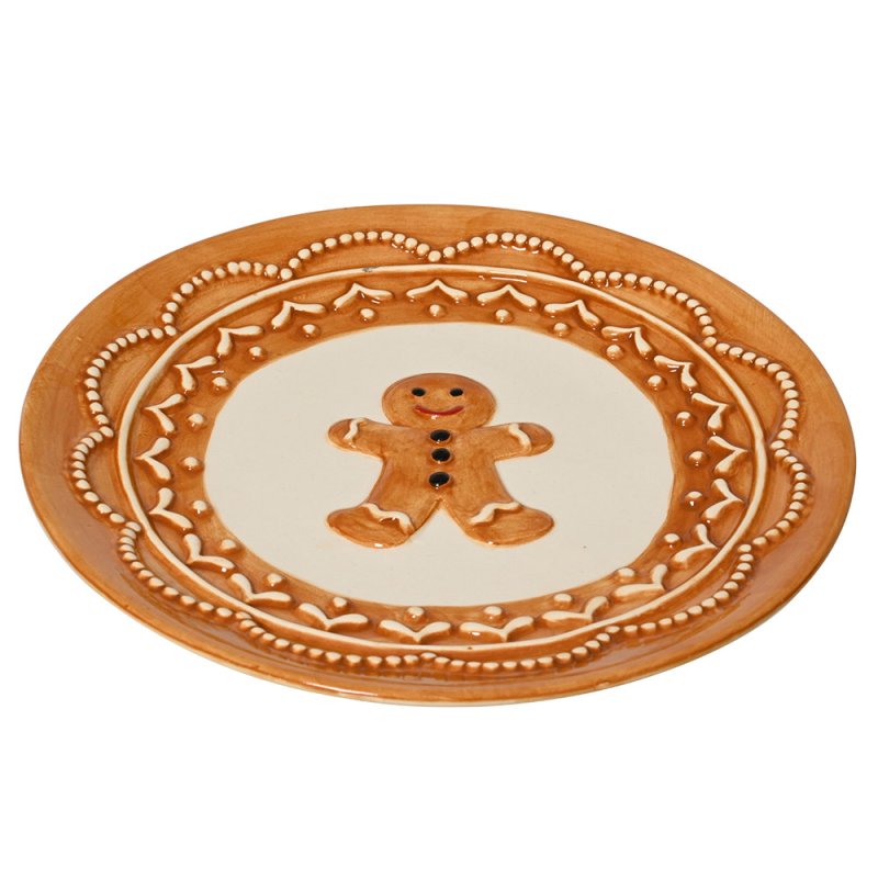 Dinner Plate With Gingerbread Man 20cm