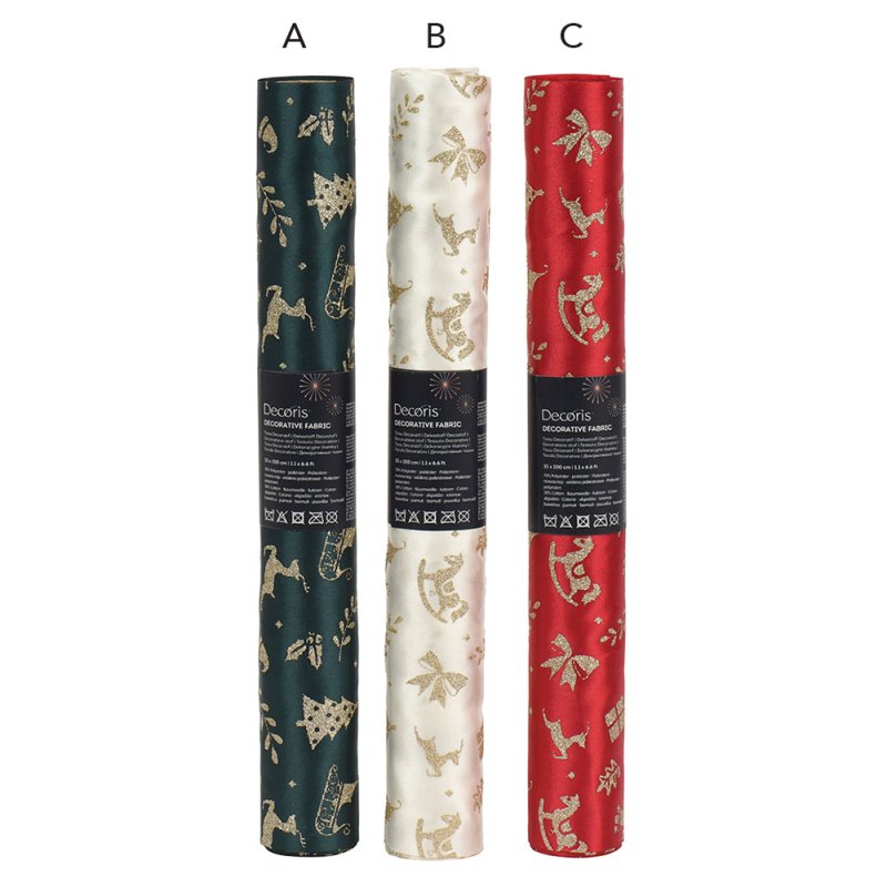 Deco Fabric With Glitter 200cm (Choice Of 3)