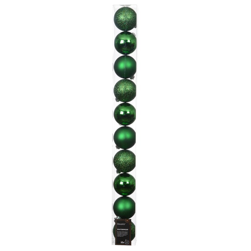 Bauble Jolly Green 6cm (Set Of 10)
