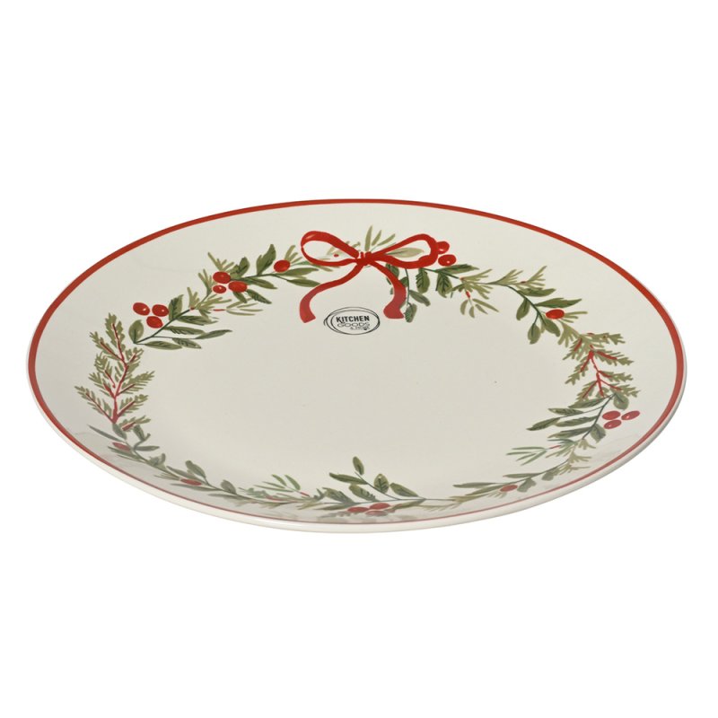 Dinner Plate With Holly Print