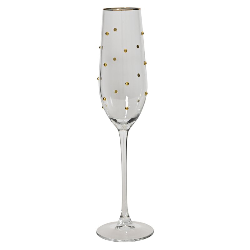 Champagne Glass With Gold Dot