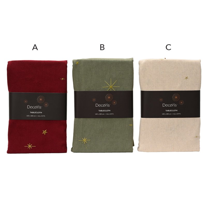 Table Cloth With Gold Embroidery 140cm (Choice Of 3)