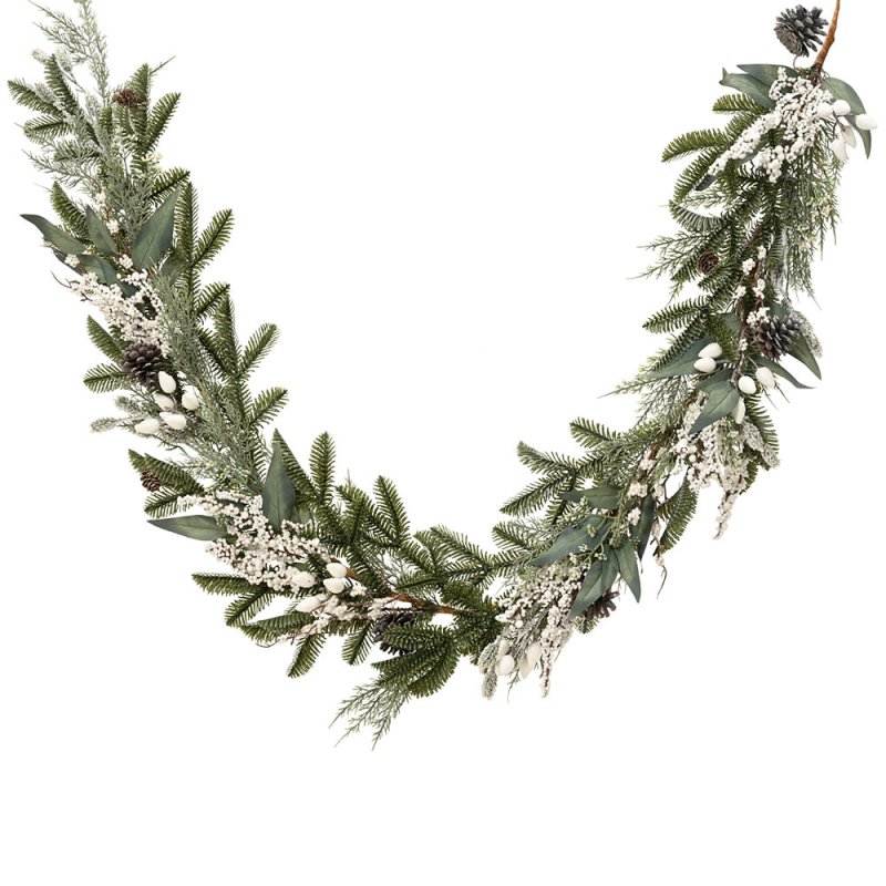 Pinecones & White Berries Garland 6ft/180cm