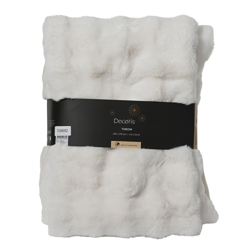 Faux Fur Throw Off White 170cm x 130cm