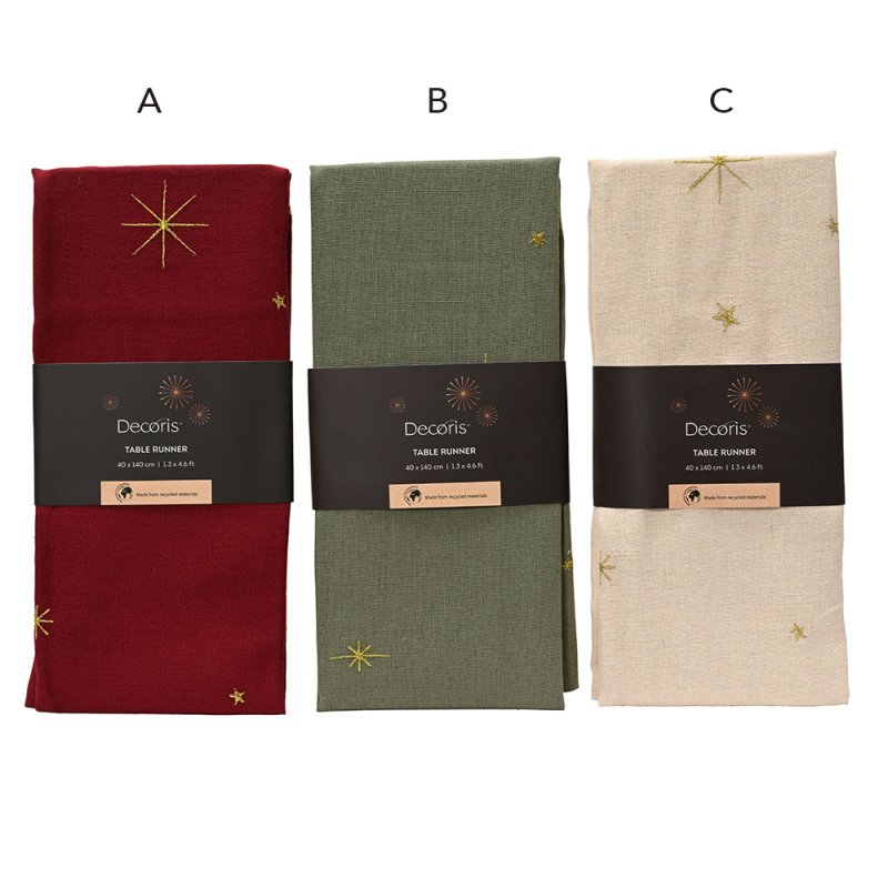 Table Runner With Gold Embroidery 140cm (Choice Of 3)