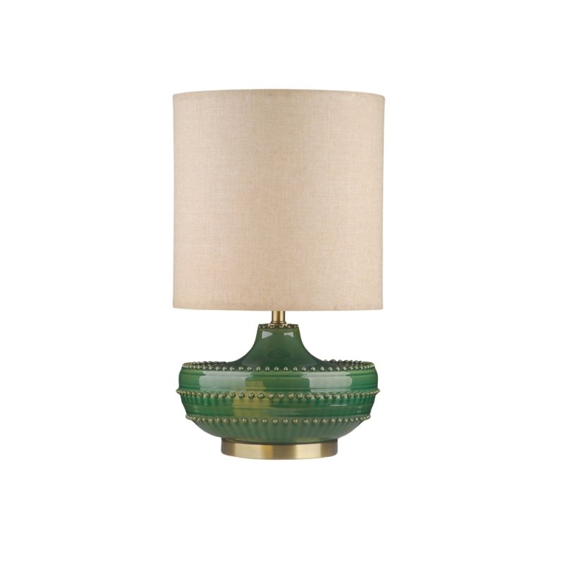 Mindy Brownes Mia Table Lamp Green Base With Beige Linen Shade