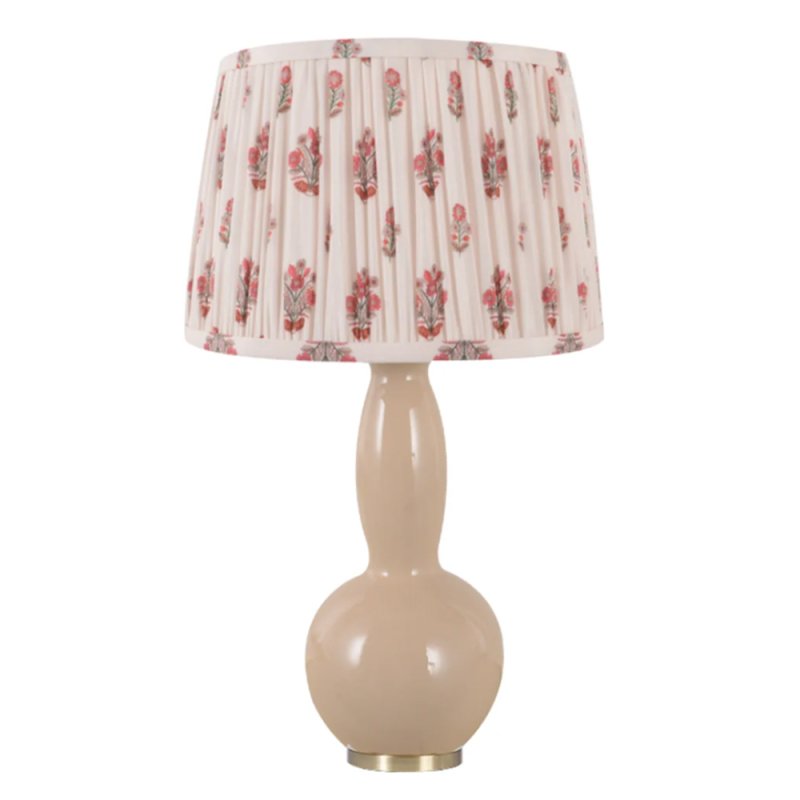 Mindy Brownes Ivy Table Lamp Beige Base With Multi-Coloured Pleated Shade