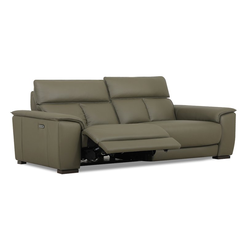 Tuscany 3 Seater Electric Reclining Sofa With USB Charging Port Leather Category 20 BX & NW