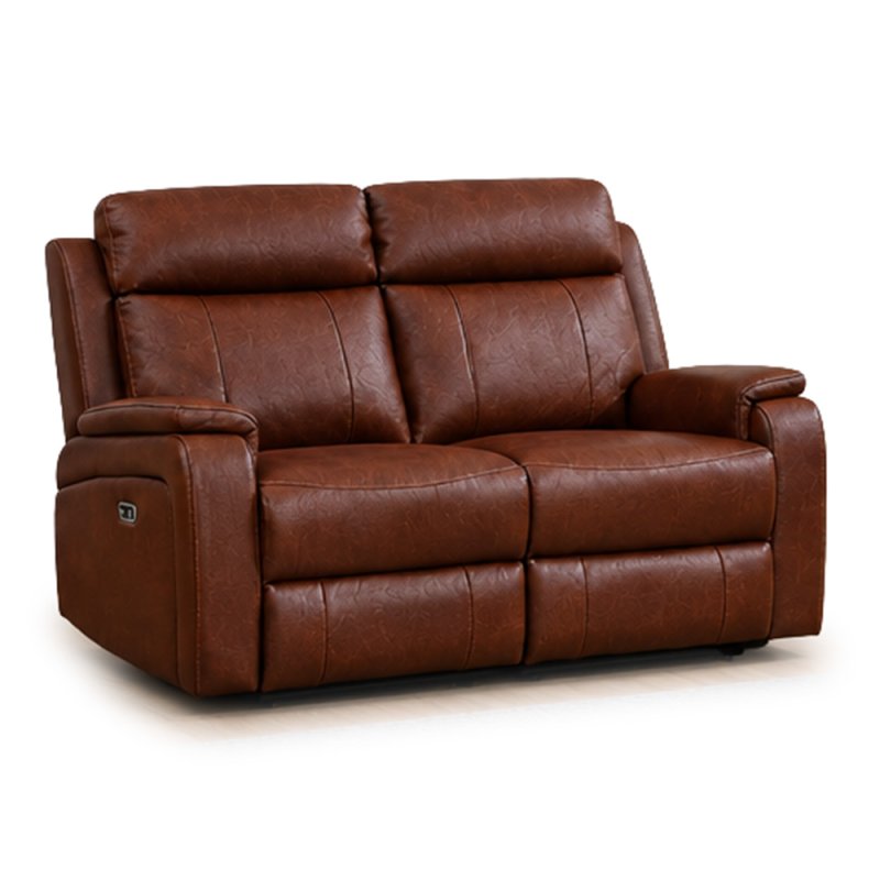Formello 2 Seater Electric Reclining Sofa Leather Tan