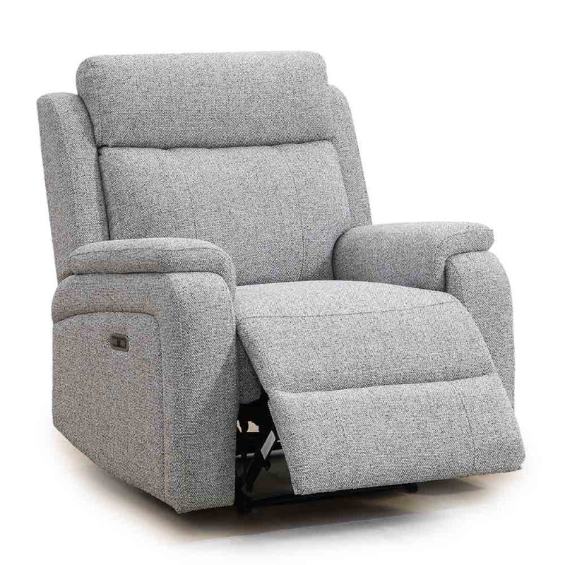 Formello Electric Reclining Armchair Fabric Silver