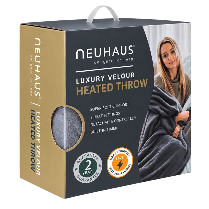 Neuhaus Luxury Heated Throw 130cm x 180cm Grey