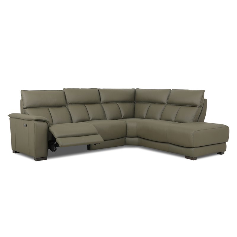 Tuscany 4+ Seater Electric Reclining Corner Sofa With Terminal Chaise LHF Leather Category 20