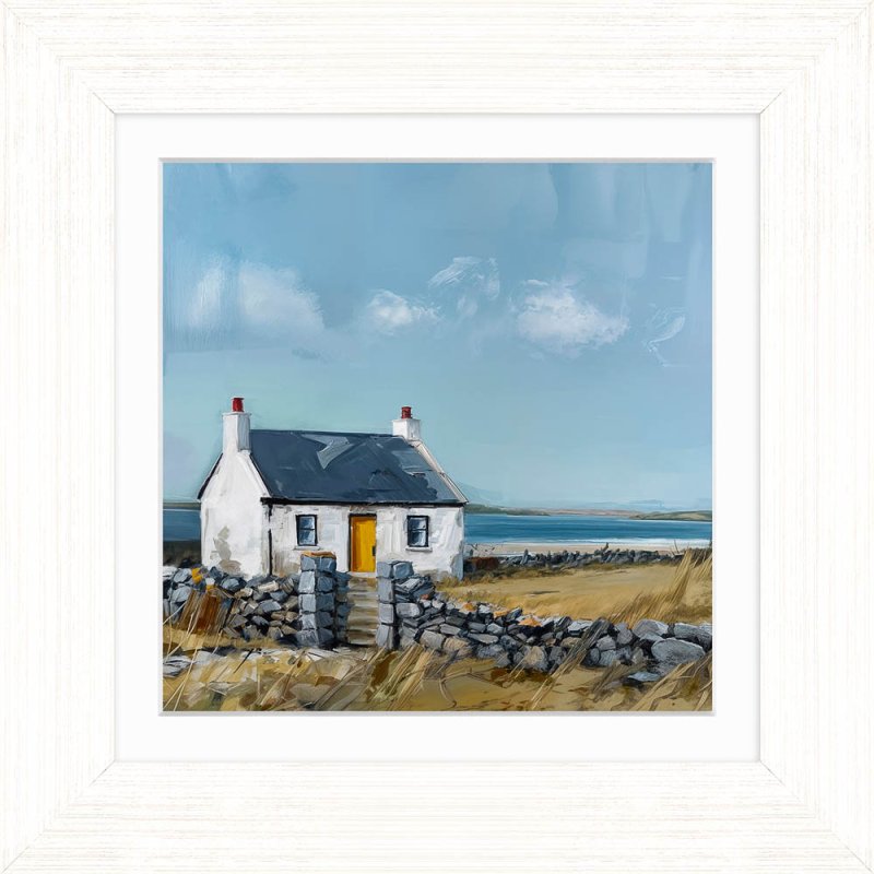 Seaside Retreat I 27cm x 27cm Picture By Sian McGill White Frame