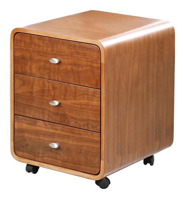 Jual Curve Office Walnut 3 Drawer Filing Cabinet