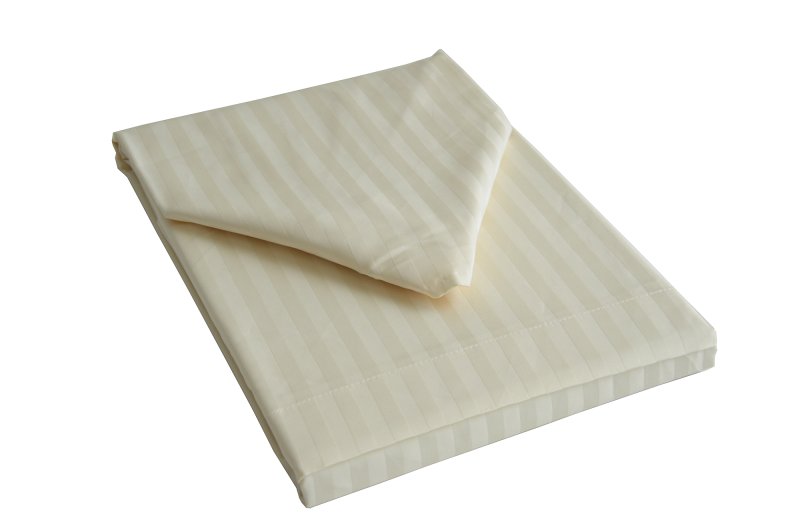 Hotel Stripe King Flat Sheet Ivory