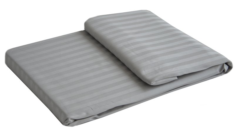 Hotel Stripe King Flat Sheet Platinum