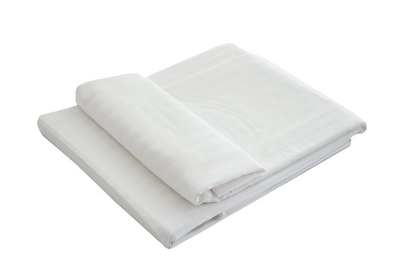Hotel Stripe King Flat Sheet White