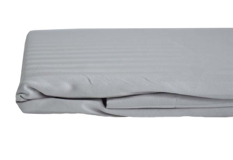 Hotel Stripe Double Flat Sheet Platinum
