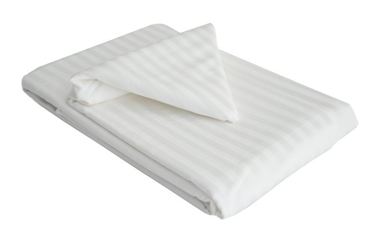 Hotel Stripe Single Flat Sheet White