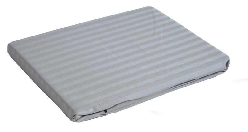 Hotel Stripe Single Flat Sheet Platinum
