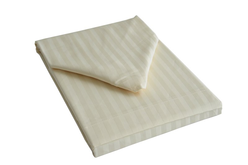 Hotel Stripe Single Flat Sheet Ivory