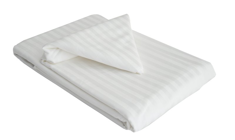 Hotel Stripe Double Flat Sheet White