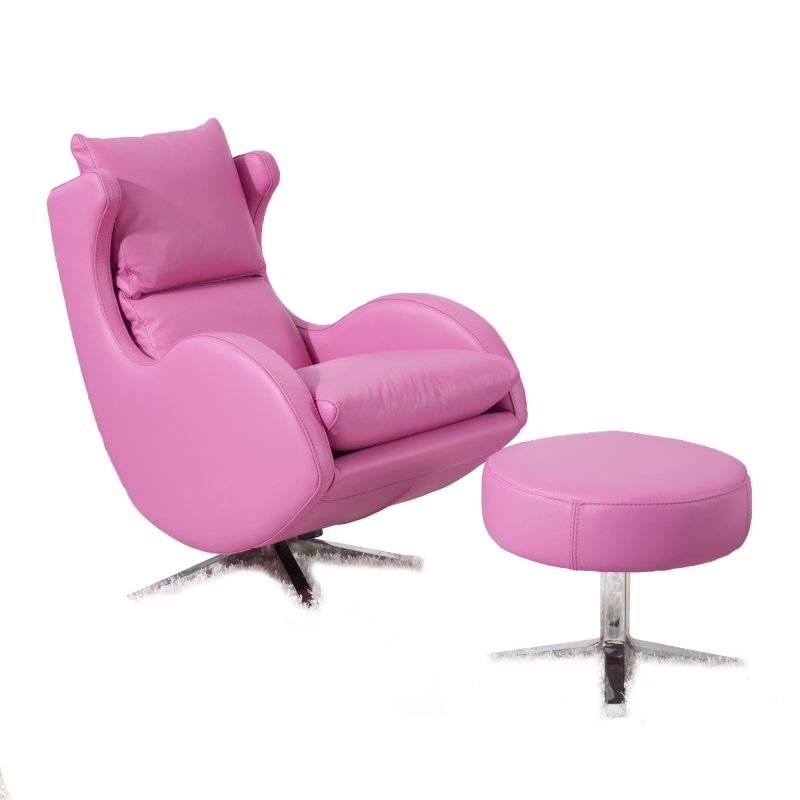 Fama Lenny Swivel & Rocking Armchair Ciervo Leather