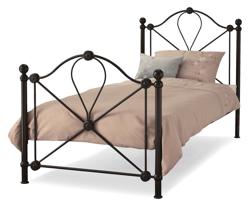 Lyon Metal Single (90cm) Bedstead Black
