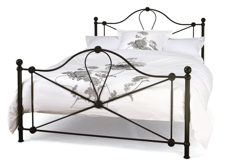 Lyon Metal Small Double (120cm) Bedstead Black