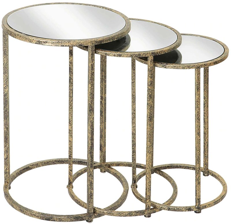 Mindy Brownes Mirror Top Nest of Tables (Set Of 3)