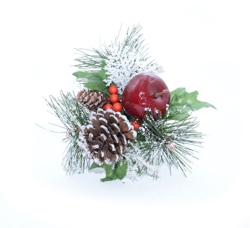 Pinecone & Apple Frosted Pick 28cm